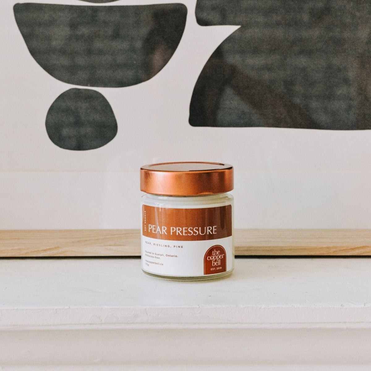 pear pressure candle. funny soy candles to gift your friends. small fall candle with name pear pressure.