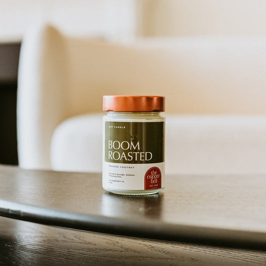 boom roasted. the perfect candle for every fan of the office. smells like roasted chestnut and butter cream.