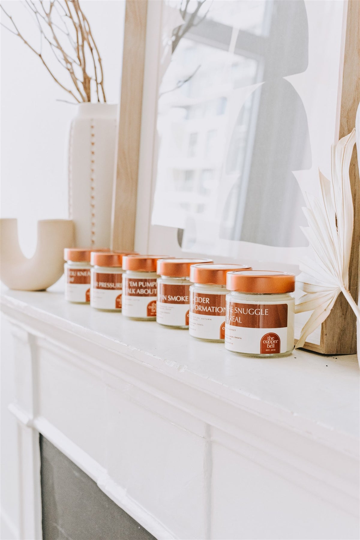 fall scented candles made by the copper bell. 6 funny candles