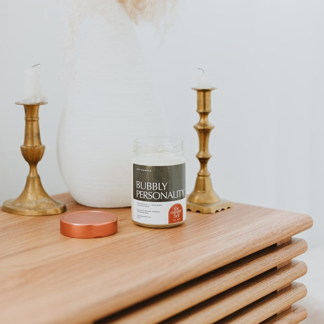 bubbly personality candle. grapefruit mimosa scented candle