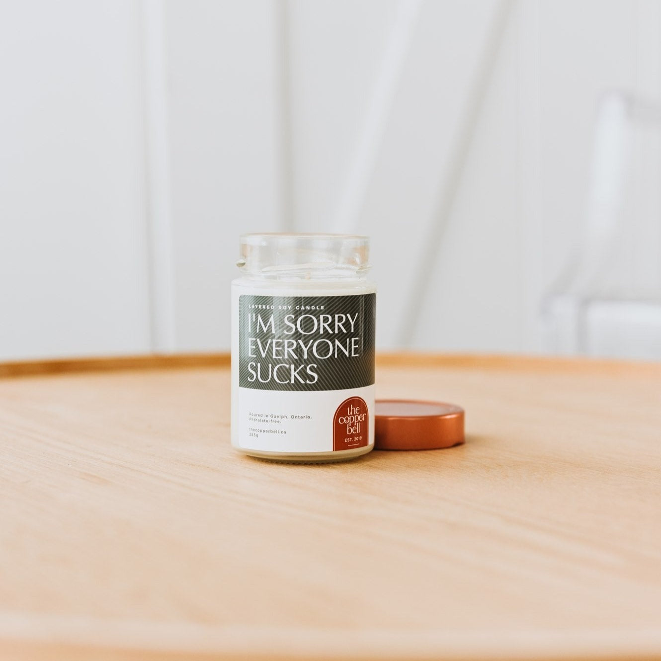 funny soy candle, i'm sorry everyone sucks. the perfect candle to gift to someone who's just experience a lot of suck lately.
